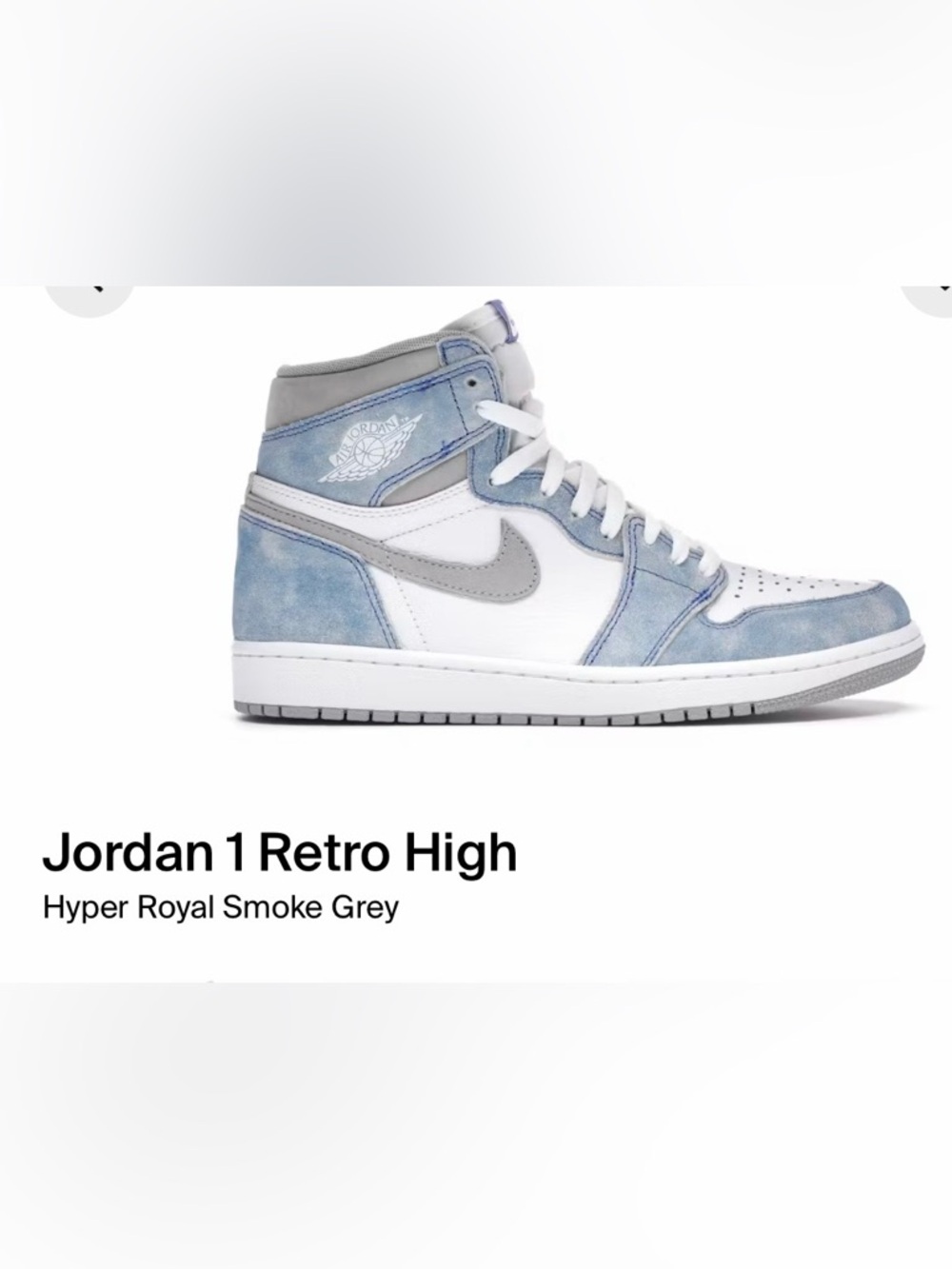 Jordan 1 Retro High - White, Light Blue, Gray